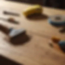A well-equipped workspace featuring essential sanding tools