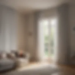 Elegant sheer curtain in a bright living room