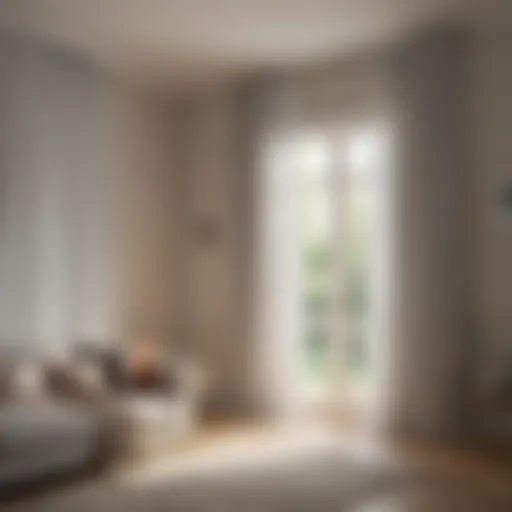 Elegant sheer curtain in a bright living room
