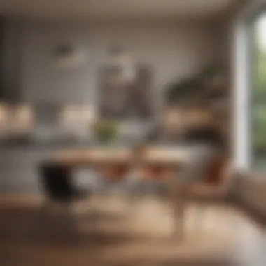Modern Kitchen Table Design Elegant dining set showcasing a modern kitchen table in a well-lit space