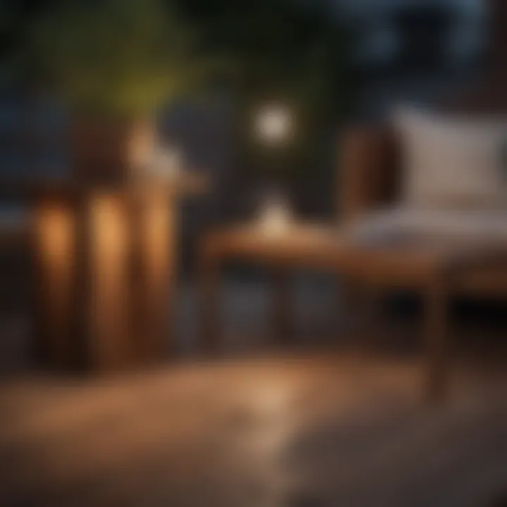 Aesthetic wood deck furniture with integrated lighting