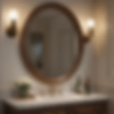 Classic sconces paired with contemporary mirrors in a stylish dressing area