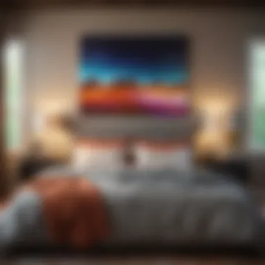 The Power of Color in Bedroom Art Vibrant color palette in art piece above a master bedroom