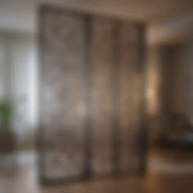 Artistic metal divider showcasing intricate designs