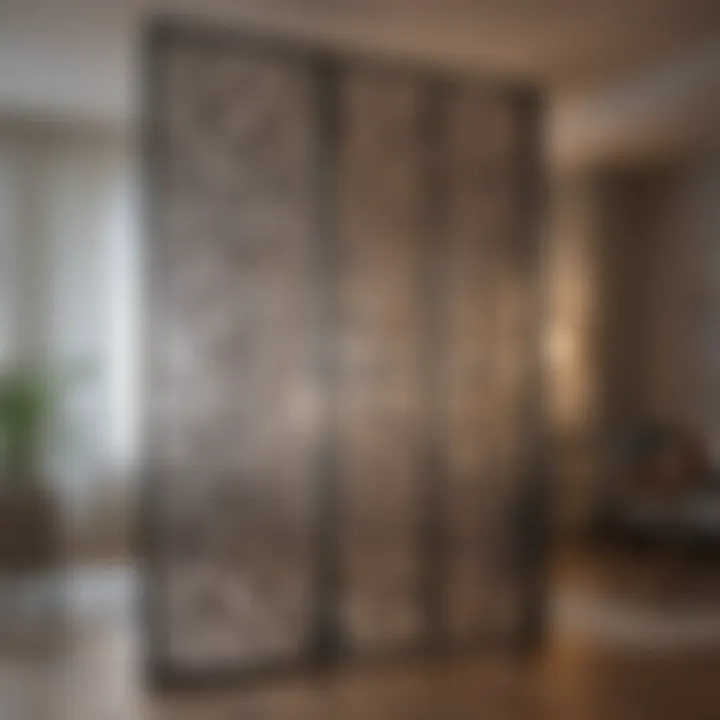 Artistic metal divider showcasing intricate designs