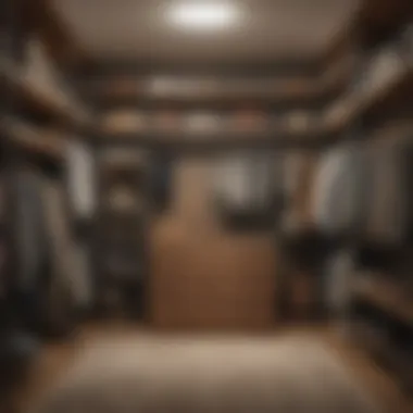 Variety of materials used in walk-in closet construction