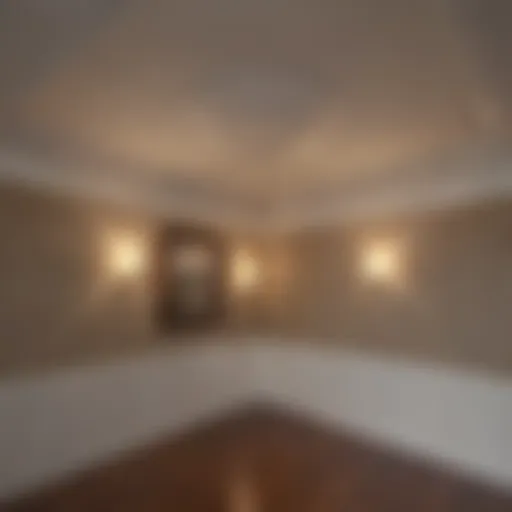 Elegant crown molding in a finished basement