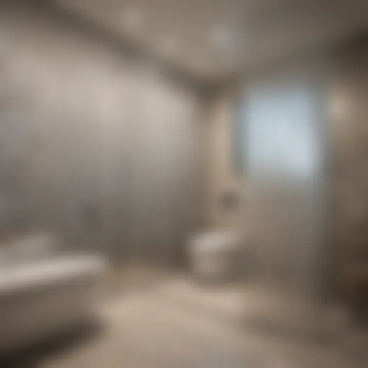 Contemporary bathroom design highlighting a patterned glass partition