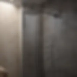 Modern glass shower enclosure with rainfall showerhead