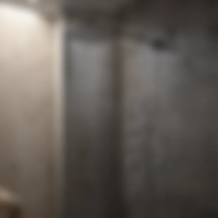 Modern glass shower enclosure with rainfall showerhead