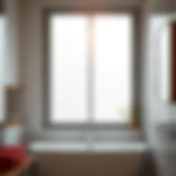 Elegant frosted glass window treatment