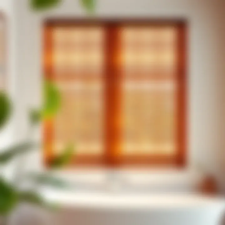 Charming wooden blinds offering a rustic touch