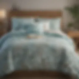 A beautifully arranged beach-themed comforter set featuring ocean colors and patterns