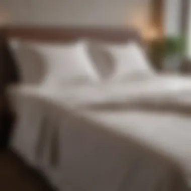 Eco-friendly bed sheets displayed with natural elements