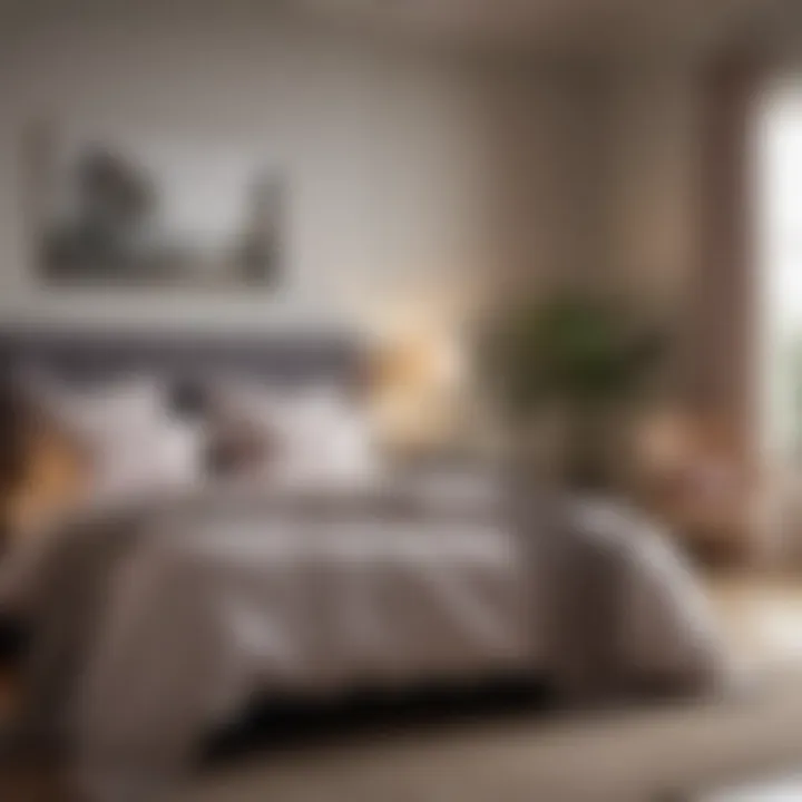 A serene bedroom showcasing harmonious color combinations of bed sheets