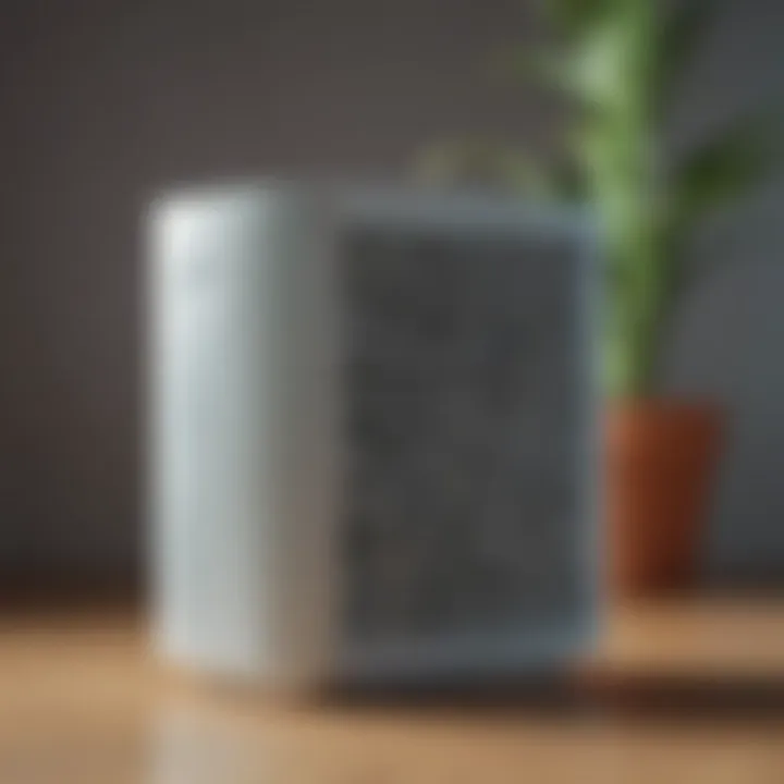 Close-up of air purifier filter