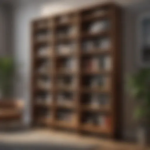 Elegant wooden bookcase showcasing modern design