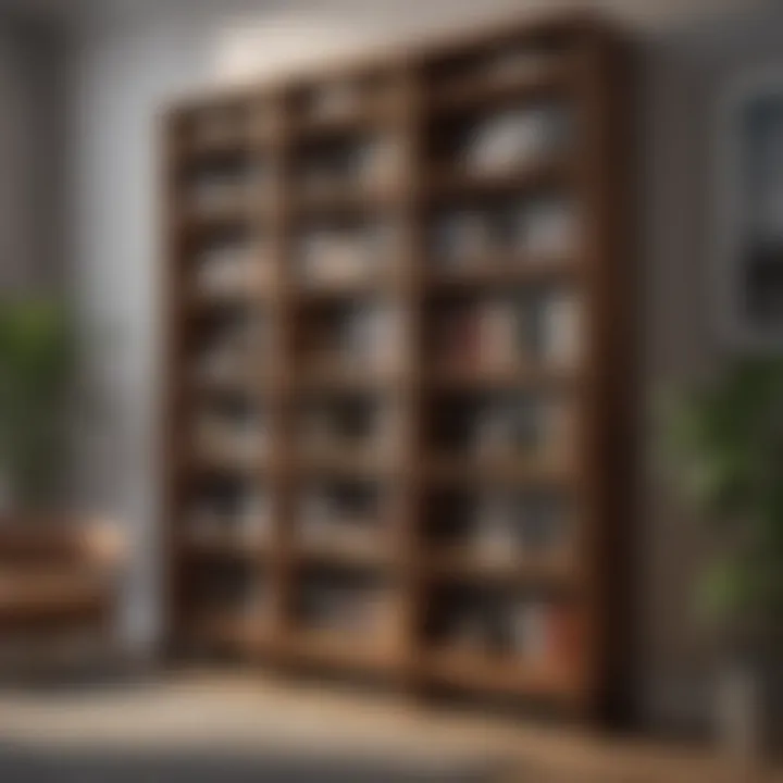 Elegant wooden bookcase showcasing modern design