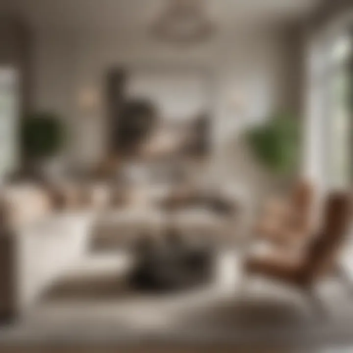 Elegant living room showcasing warm neutral shades