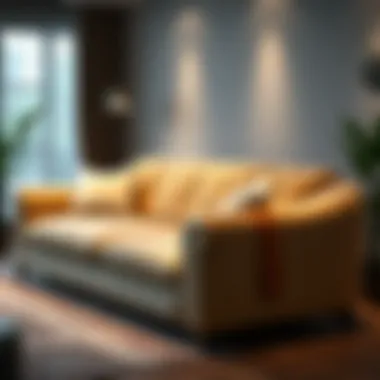 Luxurious sofa showcasing plush fabric and elegant design