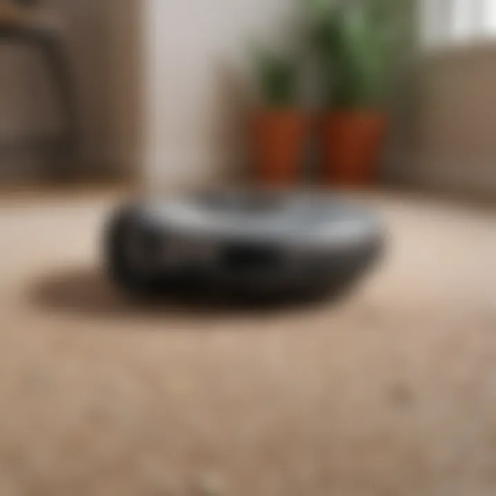 User interface of a modern suction robot vacuum highlighting features