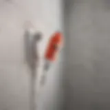 Close-up of silicone caulk application in a shower corner
