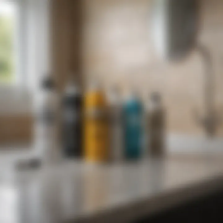 Comparison of different caulk tubes on a countertop