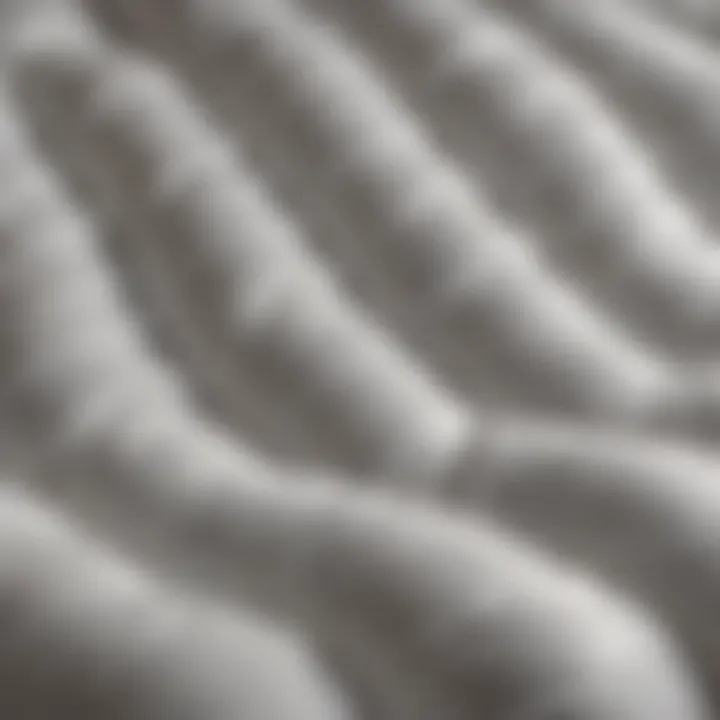 Luxurious texture of the down comforter