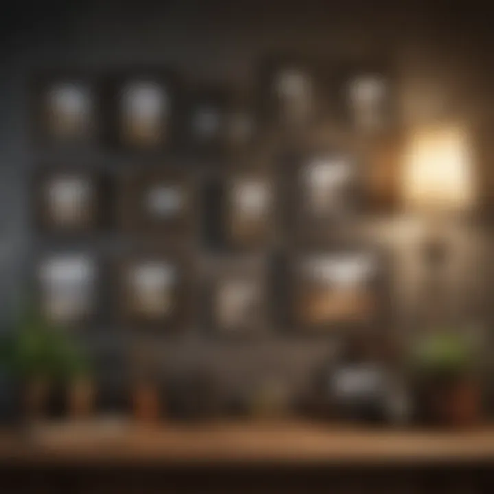 Gallery Wall Inspiration Creative gallery wall with various textures and colors