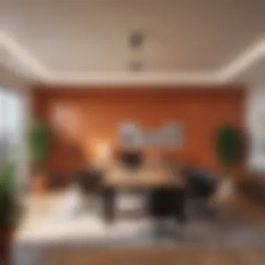 Warm-Toned Space for Teamwork and Innovation Warm-toned collaborative space designed for teamwork and innovation