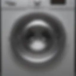 Interior view of a washing machine drum showcasing residue buildup