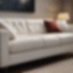 Spotless white sofa showcasing pristine fabric after cleaning
