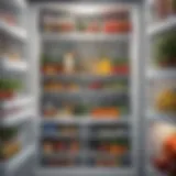 Clean refrigerator interior with organized items