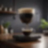 Elegant coffee drip pot displayed on a countertop