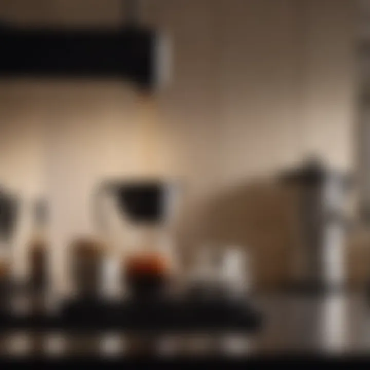 Aesthetic kitchen scene with a coffee drip pot in use