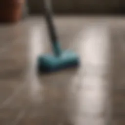 A variety of cleaning tools suitable for ceramic tile maintenance