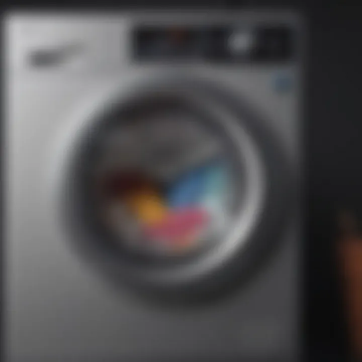 Close-up of washing machine control panel with various settings