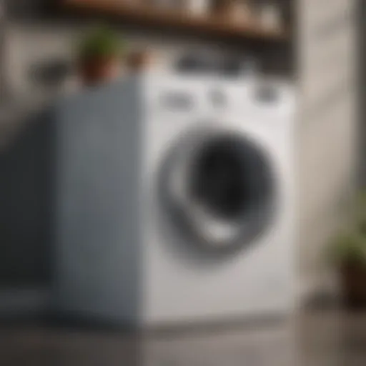 A sleek mid-range washing machine showcasing modern design and features