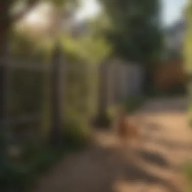 Diverse Fencing Options for Dog Safety A well-fenced backyard showcasing a variety of fencing options for dogs.
