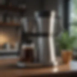 Elegant coffee maker with thermal carafe keeping coffee warm