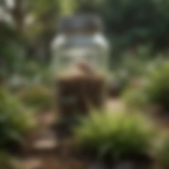 An array of natural insect deterrents displayed in a garden setting