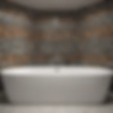 Beautifully tiled bathtub area showcasing intricate patterns