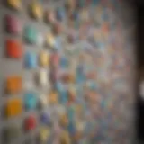 Close-up of paint chips on a wall surface
