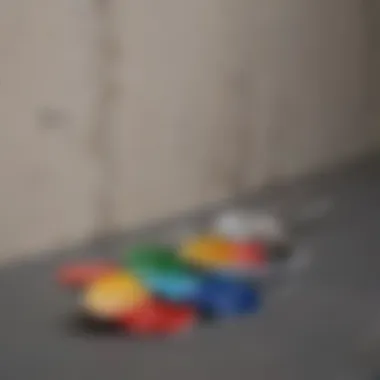 Tools arranged for paint chip repair