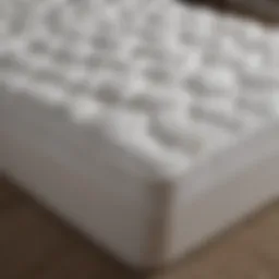 Various types of mattress protectors displayed on a bed