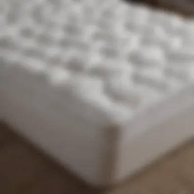 Various types of mattress protectors displayed on a bed