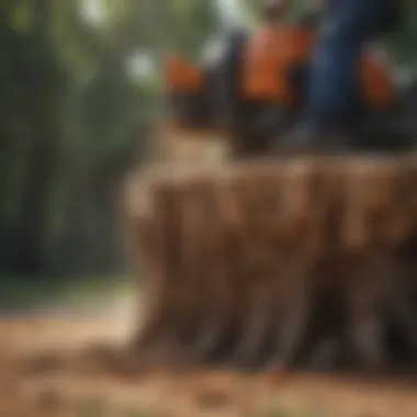 An effective stump grinding machine in action