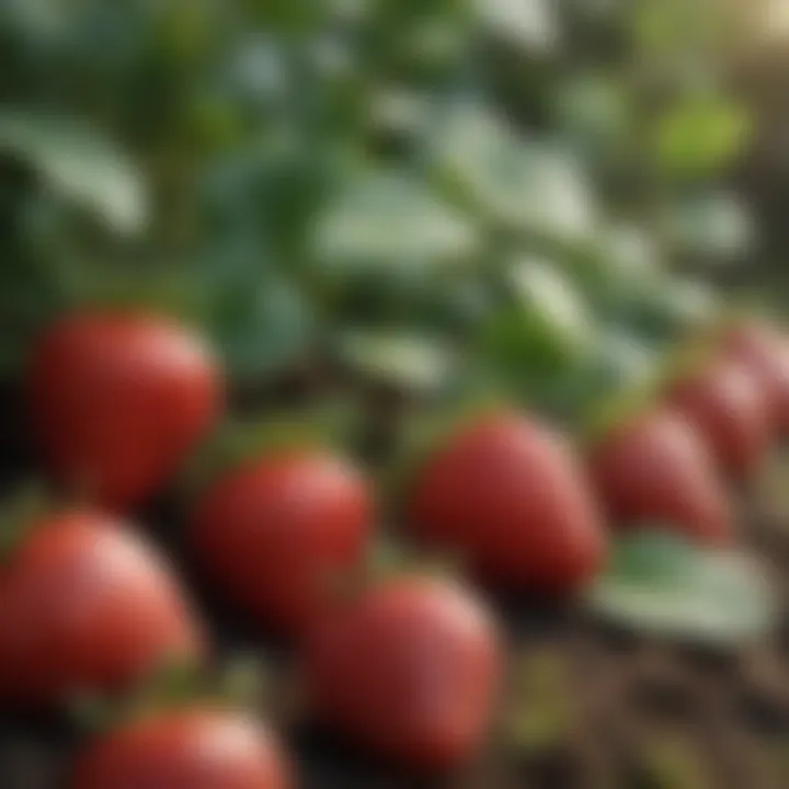 Close-up of vibrant strawberry plants in a garden