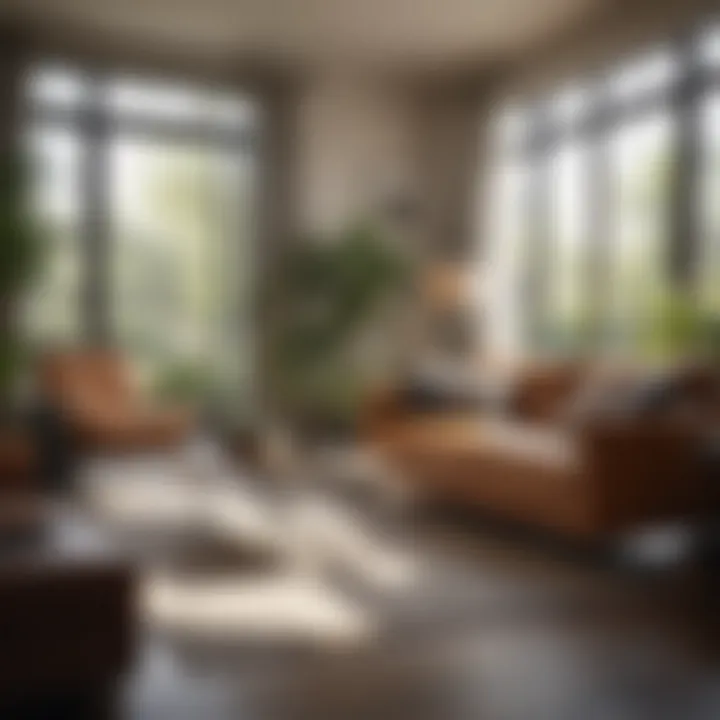 A serene living room setting free of fleas