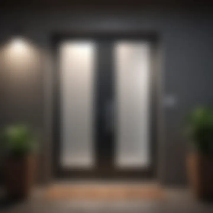 Modern fiberglass door with sleek design features